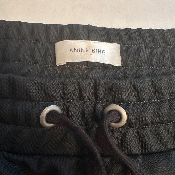 ANINE BING Size Medium Nico Track Pants Black With Red White Stripe $149 MSRP - Picture 4 of 11